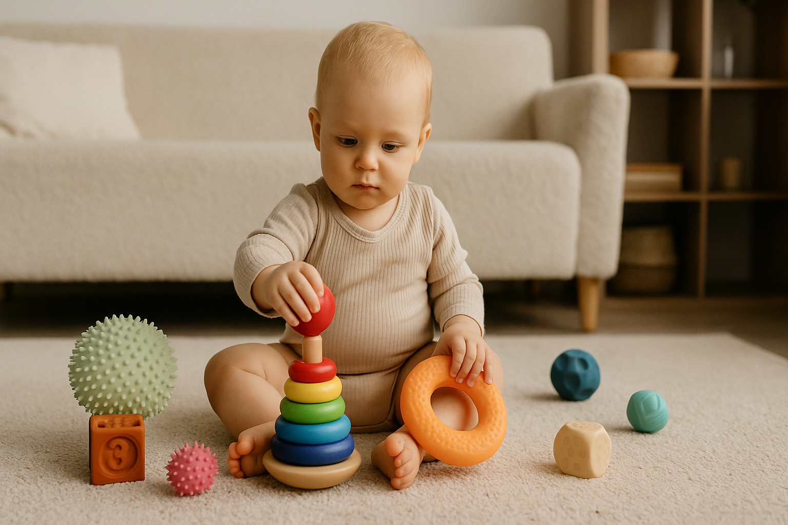 Jutimo žaislai vienerių metų vaikui