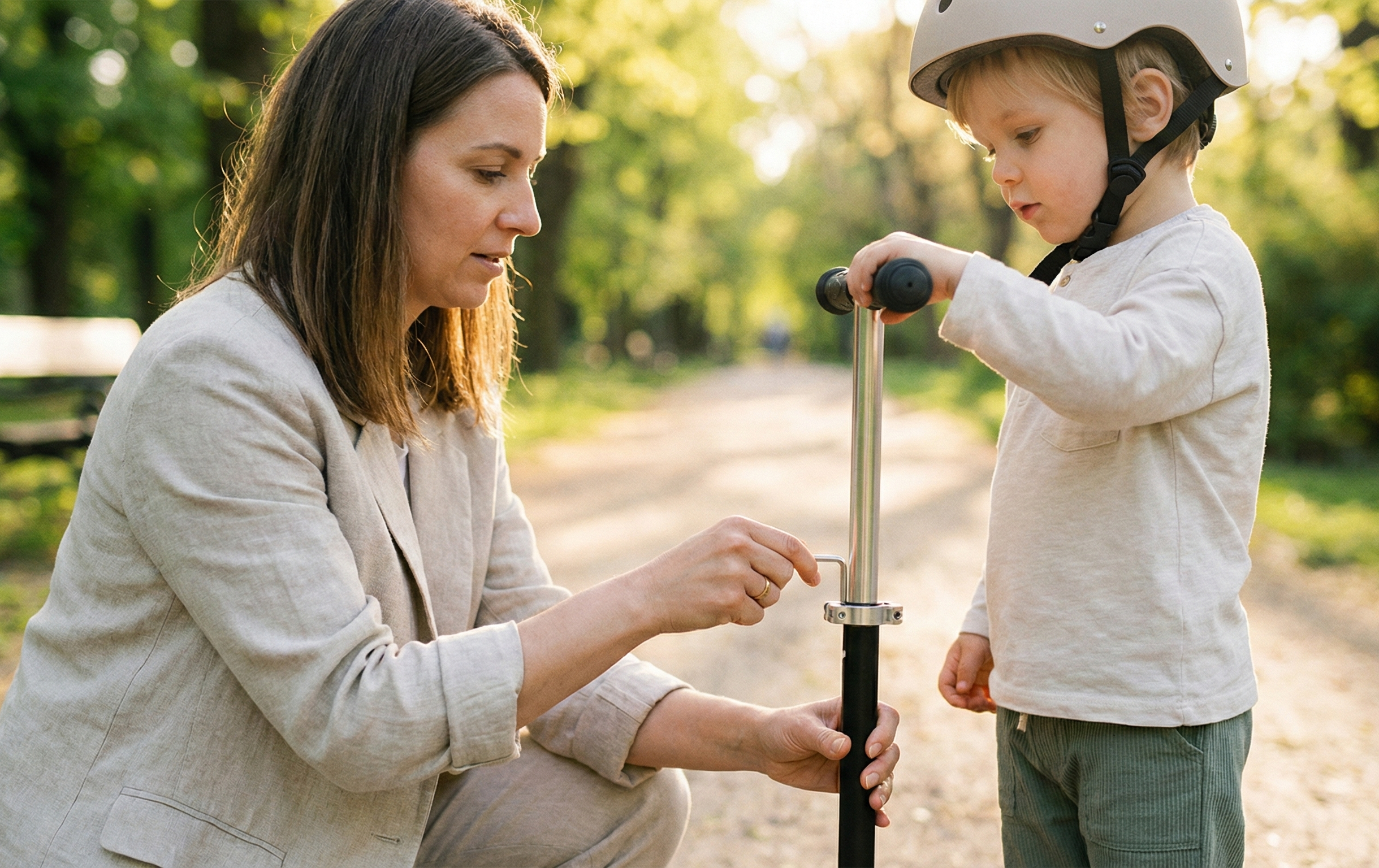 Paspirtuko vairo aukštis vaikui