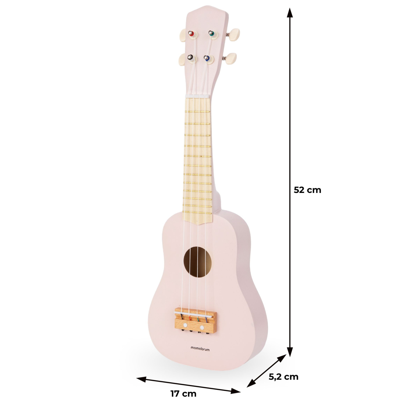 Medinė gitara vaikams - ukulelė - rožinės spalvos