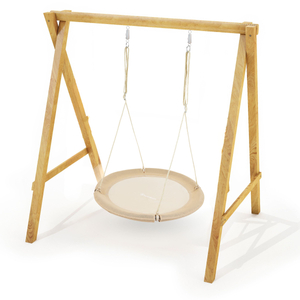 "HyperMotion" 100 cm skersmens, boho smėlio spalvos supynės su erškėtrožės lizdu