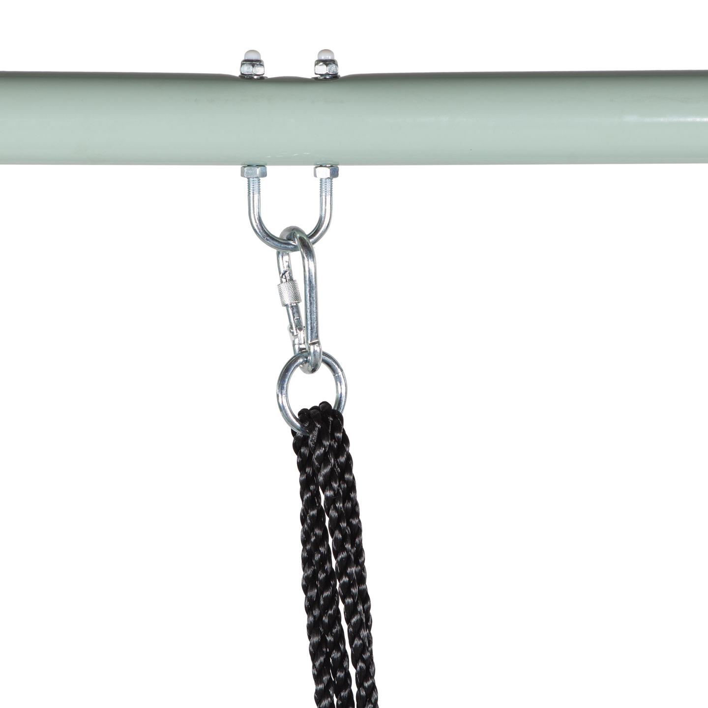 Gandralizdžio tipo sodo sūpynės su karkasu ir virvėmis