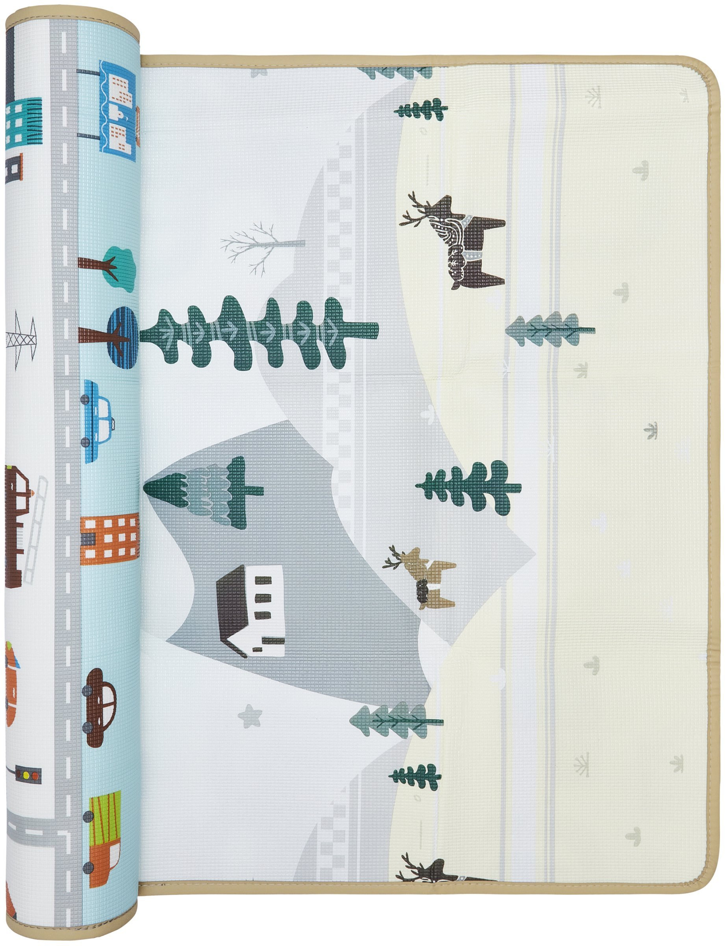 Dvipusis putų kilimėlis - pasakų šalis / žiemos miestas