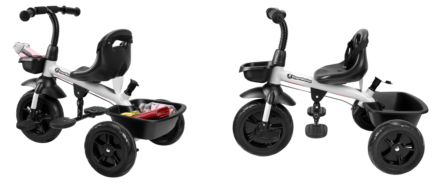 "HyperMotion TOBI VECTOR" triratukas - amžini pripučiami ratai + stūmimo strypas. Spalva: šviesiai pilka.