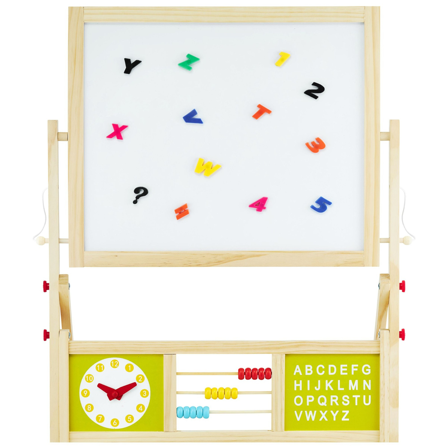 Didelė mokomoji dvipusė lenta: magnetinė ir kreidinė - sausai trinama lenta, medinė