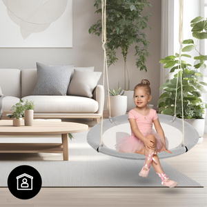 "HyperMotion" sūpynės su erškėtrožės lizdu - 100 cm skersmens, pilkos spalvos