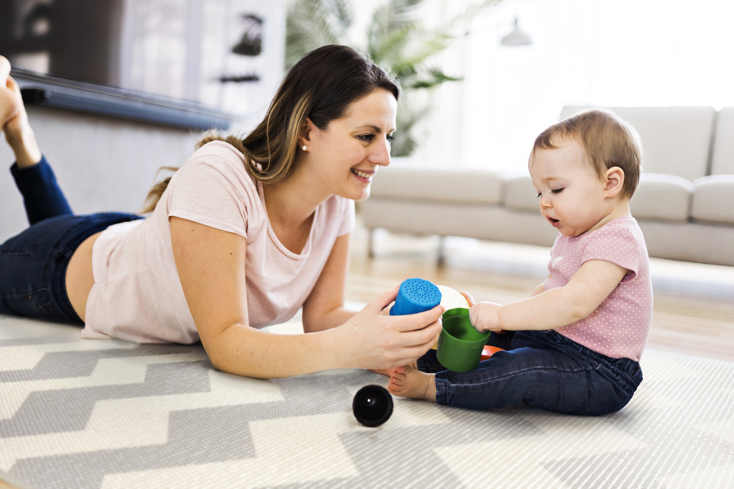 Dvipusis putplasčio kilimėlis XXL - ritinėlis 2 CM (kelias ir zigzagai)