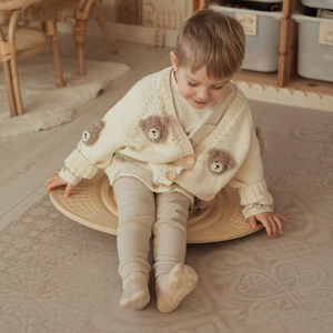 Medinė pusiausvyros lenta su labirintu ir kamuoliukais - balansavimo lenta