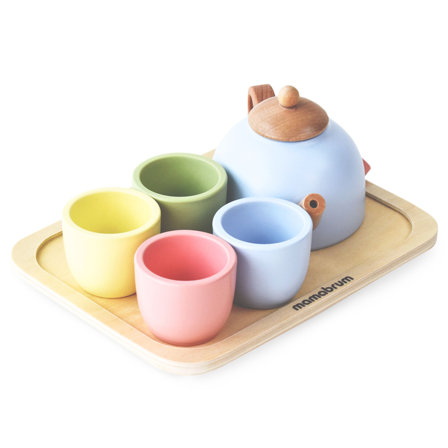 Medinis arbatos rinkinys su padėklu - 7 vienetai