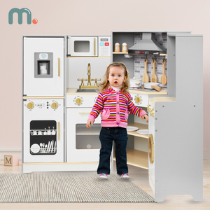 XXXL medinė interaktyvi virtuvė su LED apšvietimu, gartraukiu ir priedais