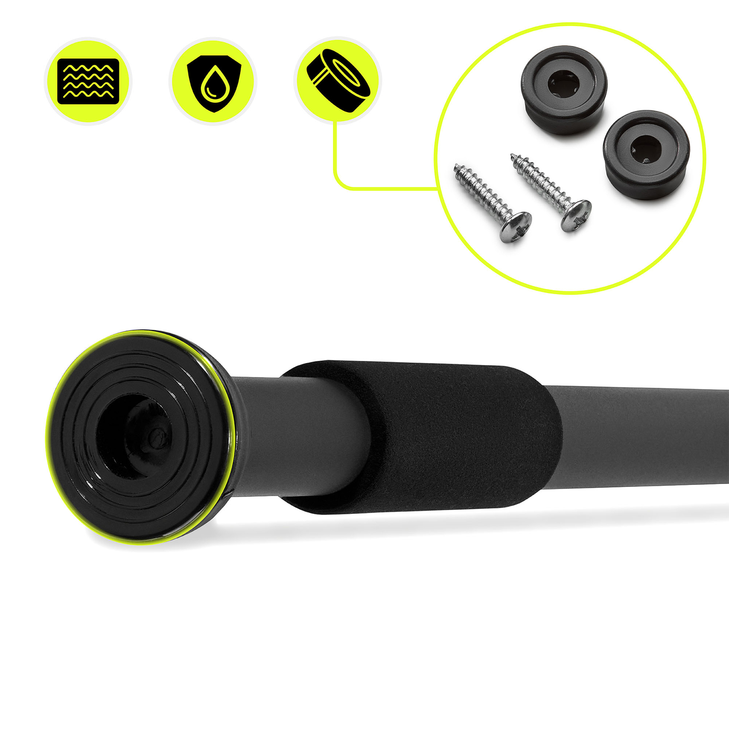 HyperMotion reguliuojamas prisitraukimų skersinis 80–130 cm, 150 kg, juodas