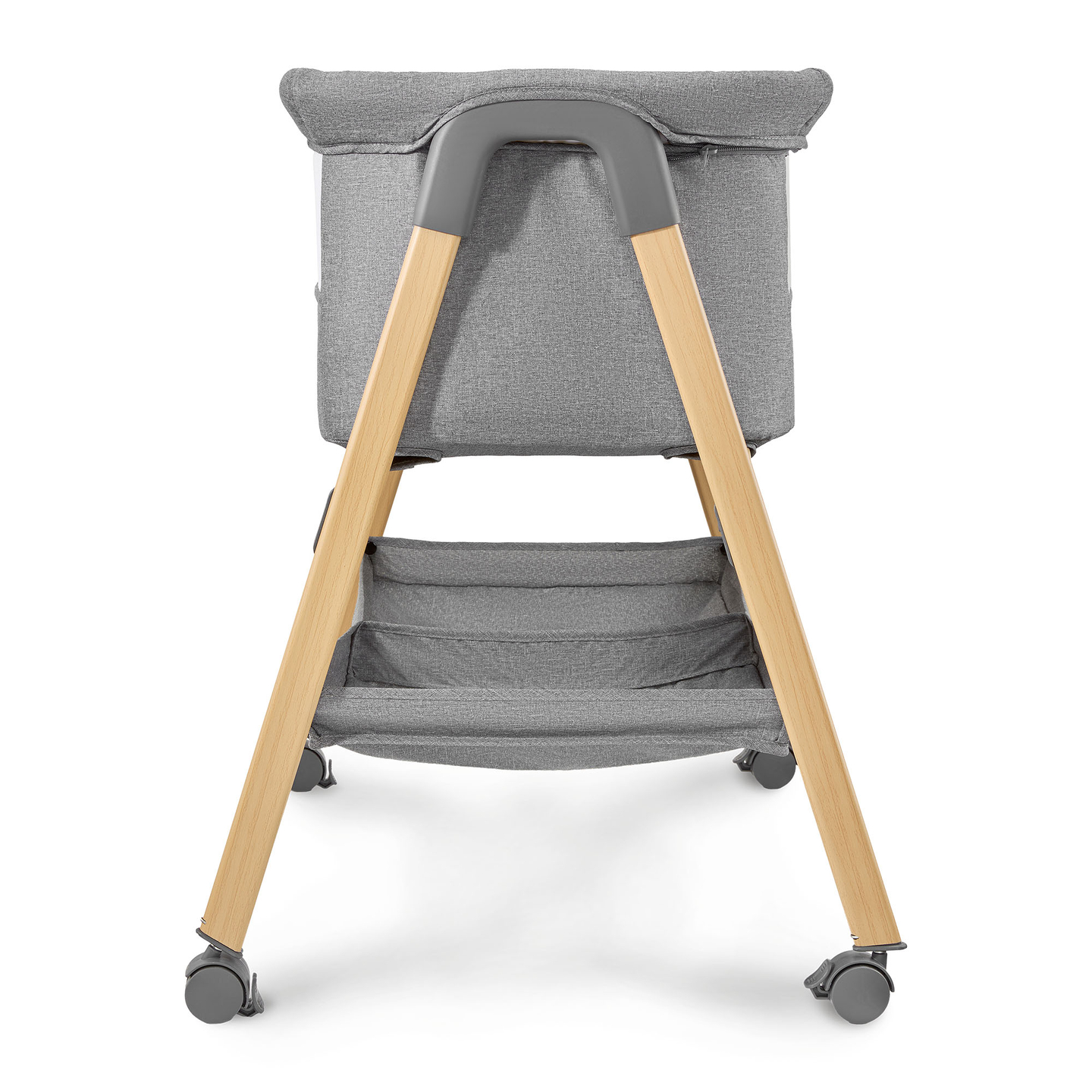 Vaikiška lovelė, laisvai stovinti, kelioninė lovelė, lopšys su čiužiniu - pilka