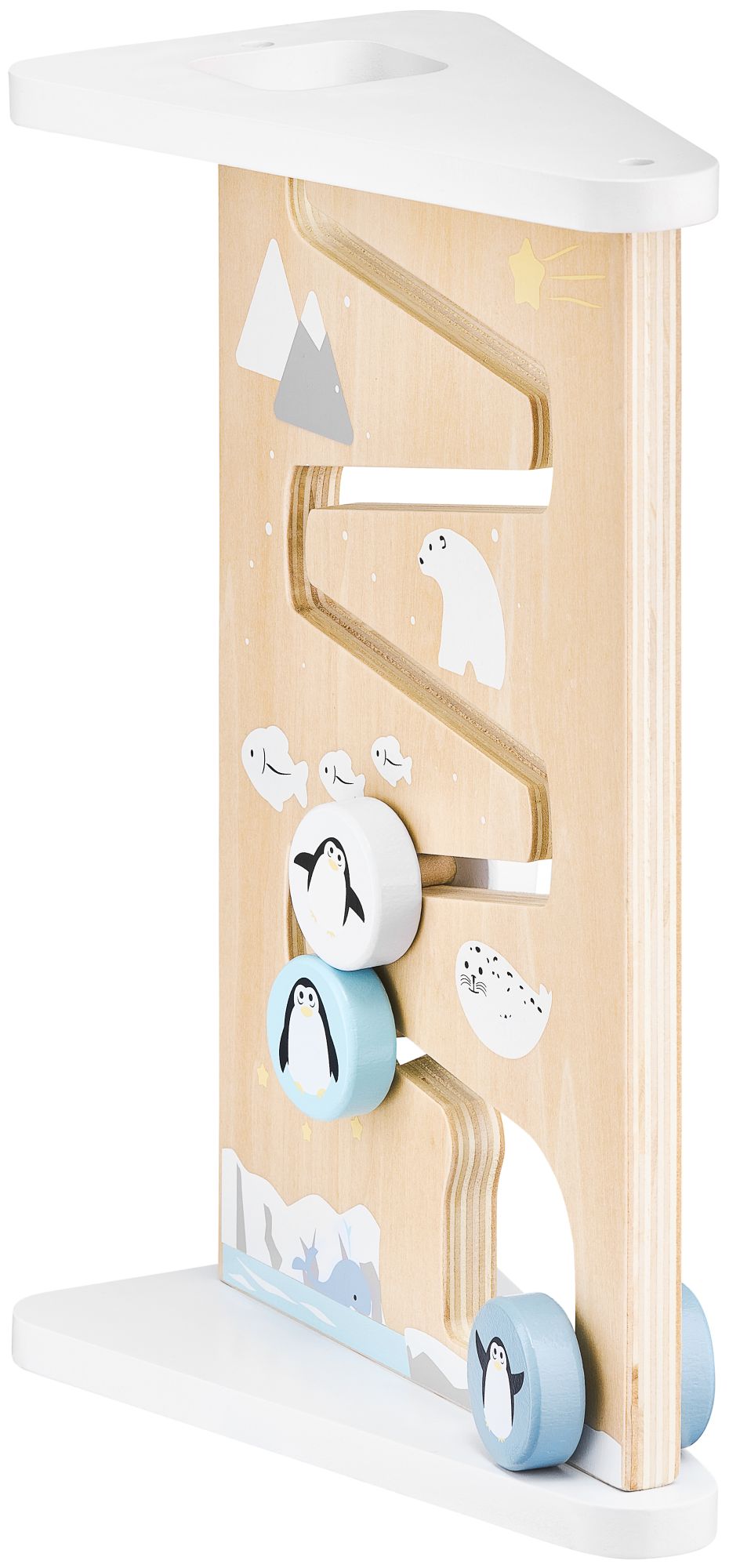 Medinė dvipusė sensorinė manipuliavimo lenta