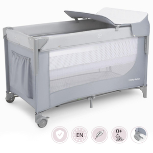 "3-in-1" vaikiška lovytė su pervystymo stalu, čiužiniu ir nešiojimo krepšiu