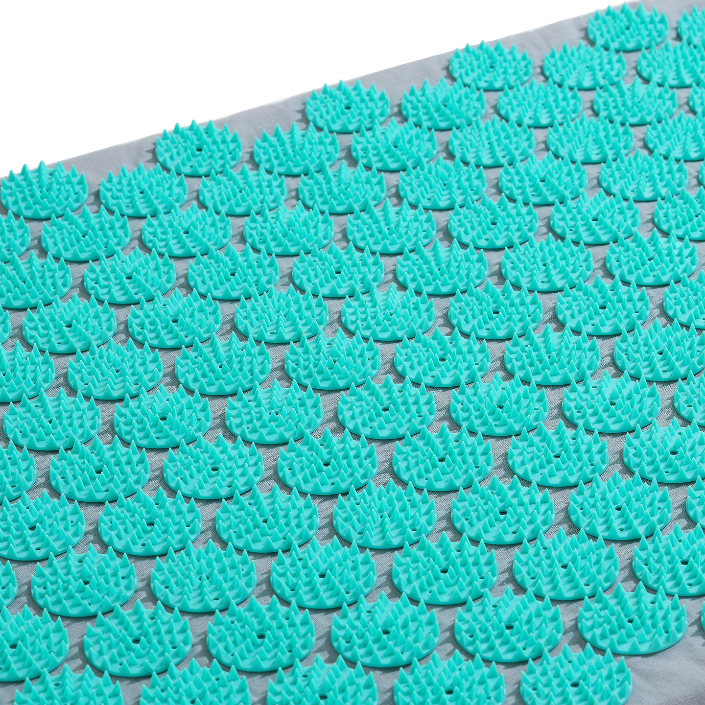 EKO lininis akupresūros kilimėlis su kokosų pluoštu ir grikių pagalvėle – 68 cm „HyperMotion“ pilka-mėtinė