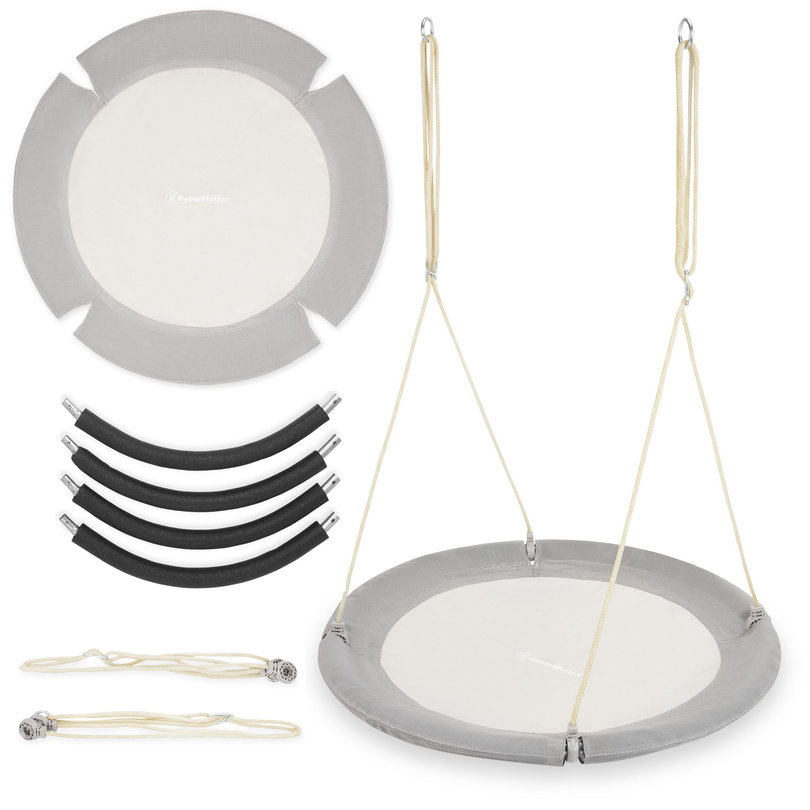 "HyperMotion" sūpynės su erškėtrožės lizdu - 100 cm skersmens, pilkos spalvos