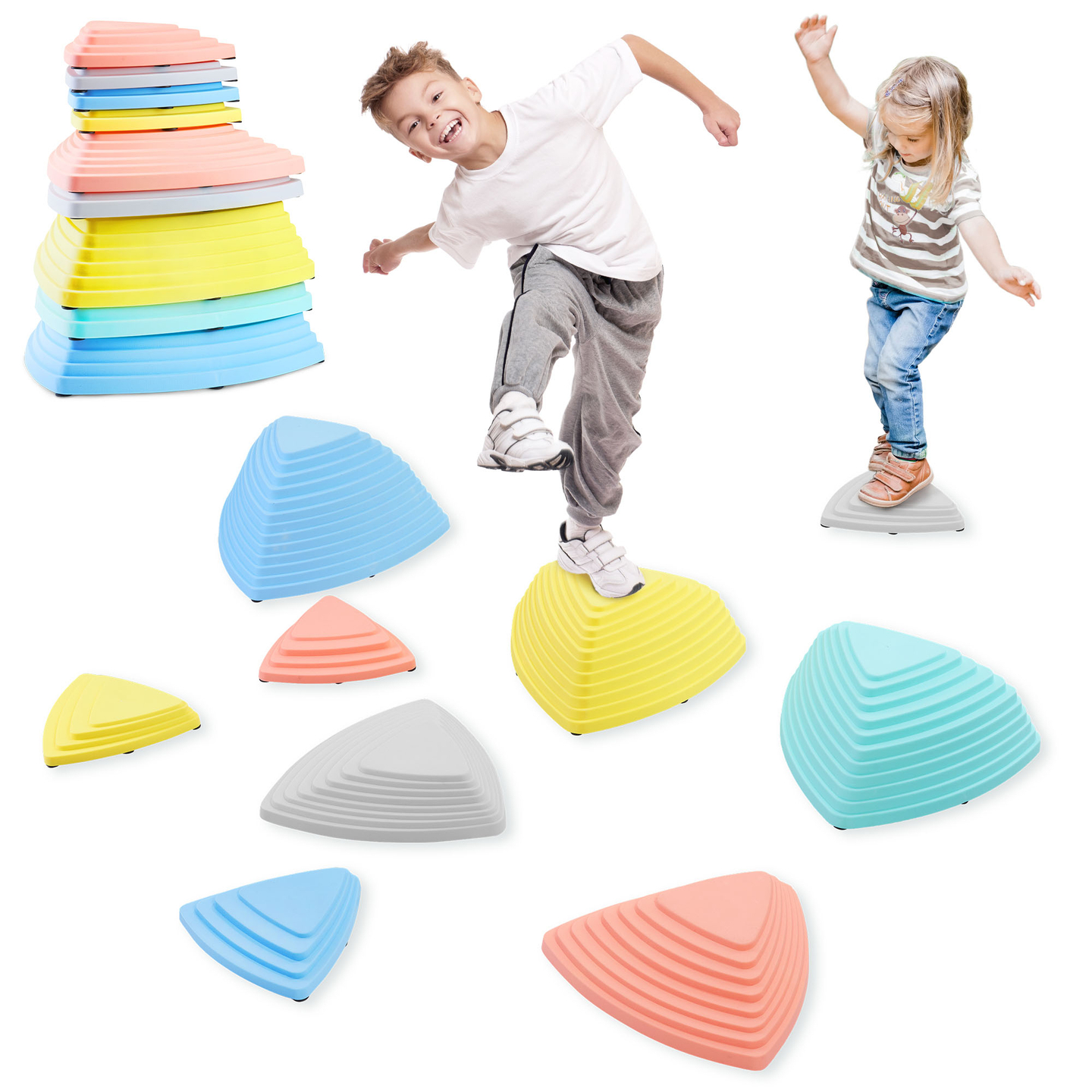 Spalvingi balansavimo akmenys - 9 vienetai