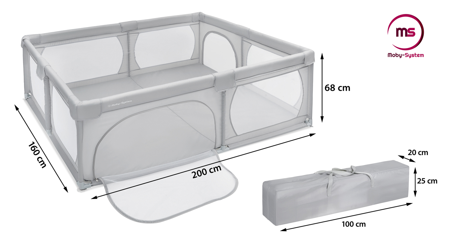 Didelė žaidimų aikštelė 200 cm x 160 cm - kūdikių žaidimų aikštelė, sausas baseinas