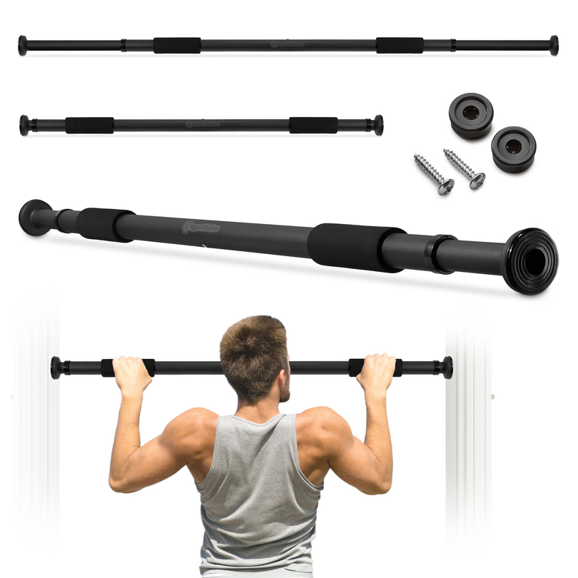 HyperMotion reguliuojamas prisitraukimų skersinis 80–130 cm, 150 kg, juodas