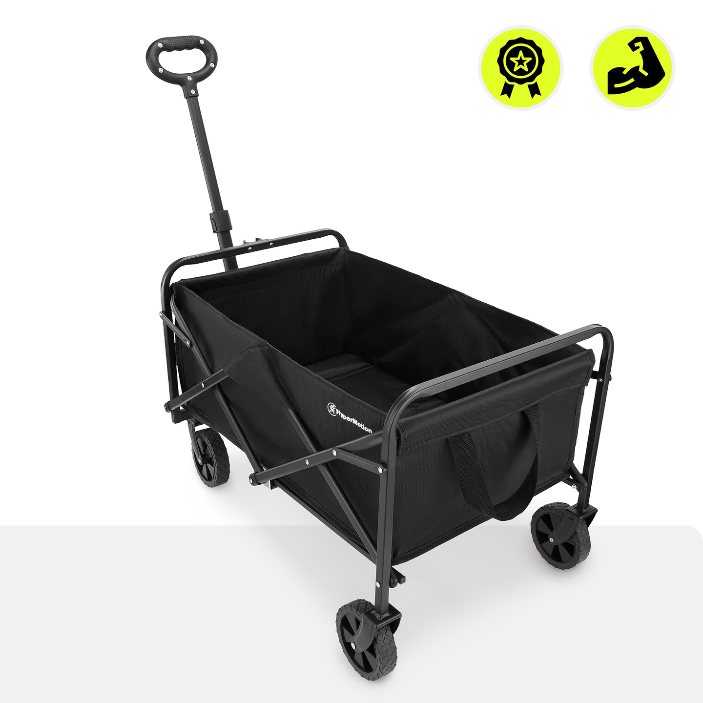 "HyperMotion" sulankstomas paplūdimio vežimėlis - juodas, 80 kg