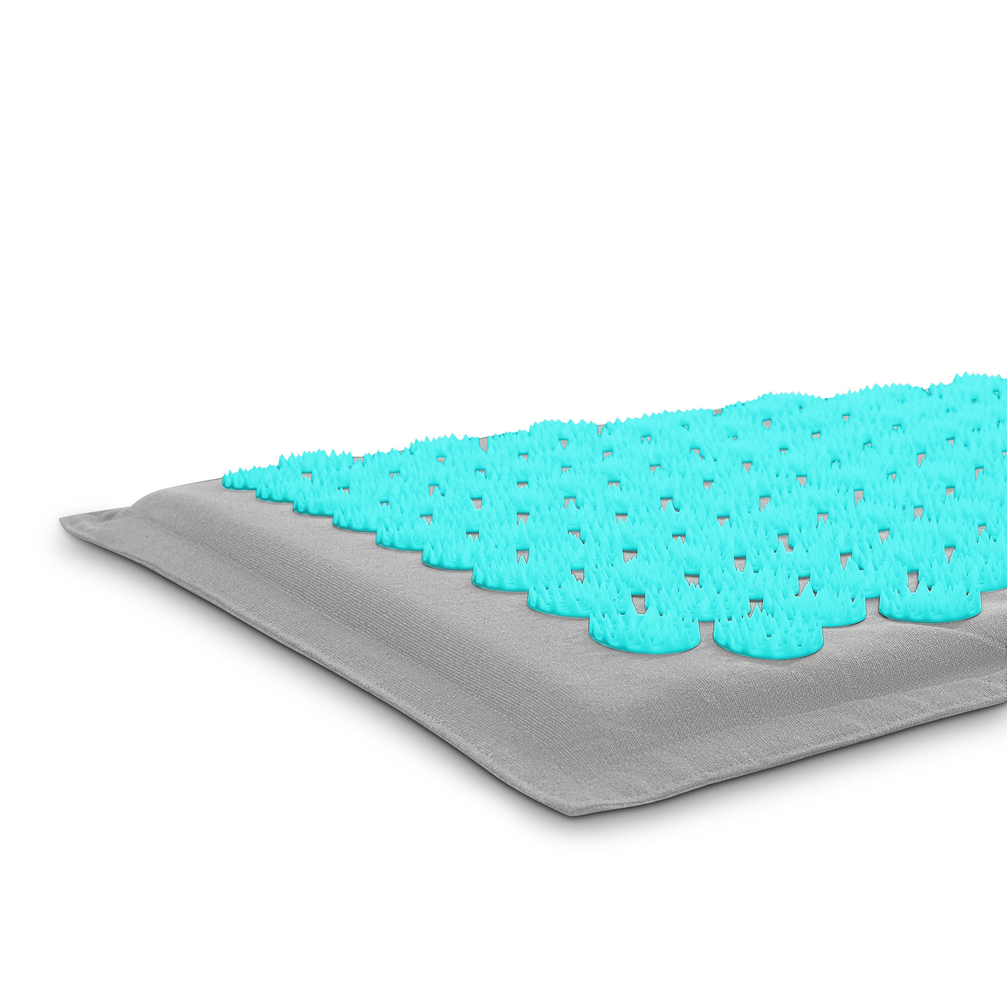 EKO lininis akupresūros kilimėlis su kokosų pluoštu ir grikių pagalvėle – 68 cm „HyperMotion“ pilka-mėtinė