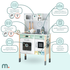 Interaktyvi virtuvė su skalbimo mašina, indaplove ir kreida