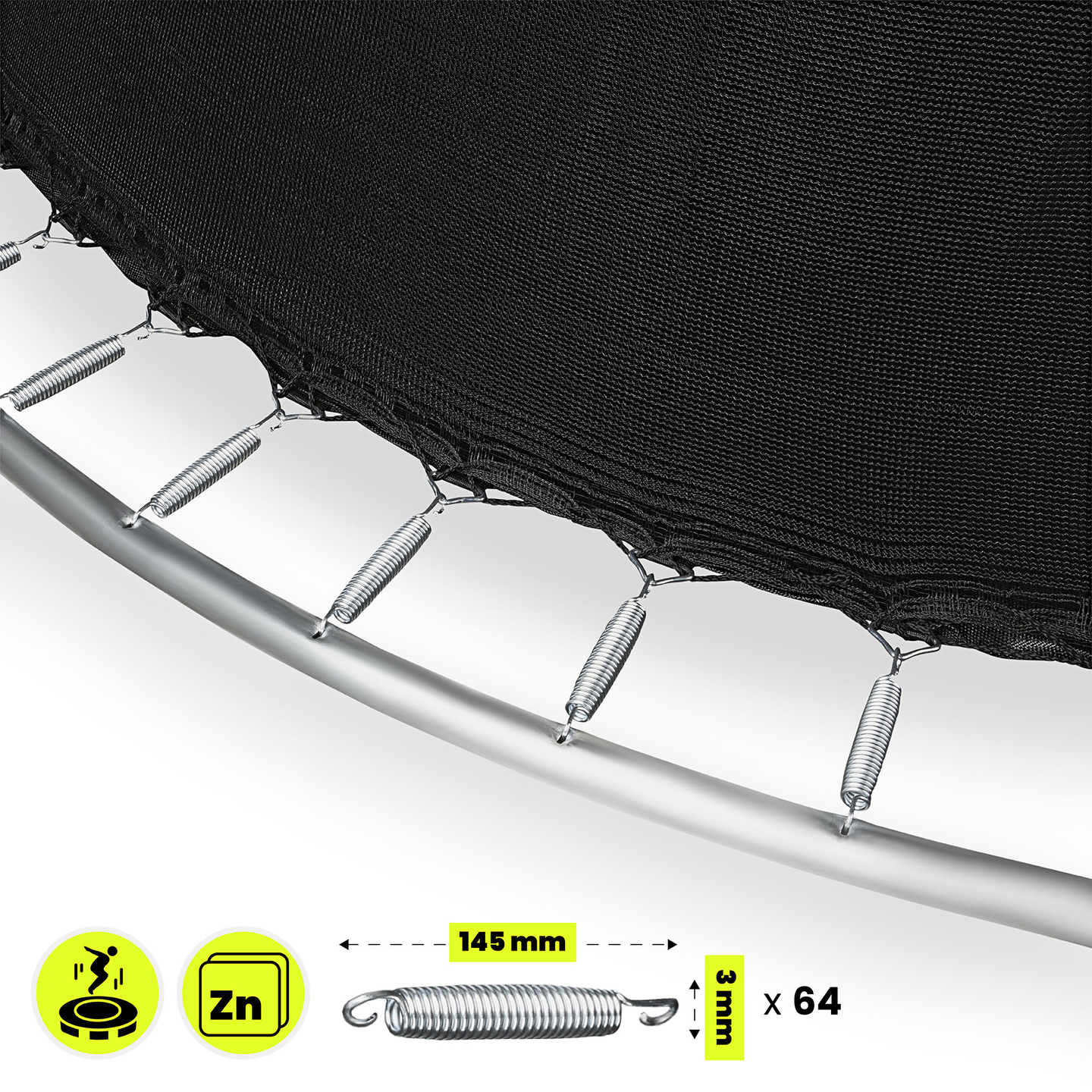 XXL sodo batutas vaikams HyperMotion - 366 cm 12FT - su kopėčiomis ir vidiniu tinkleliu - namams ir sodui - max 150 kg