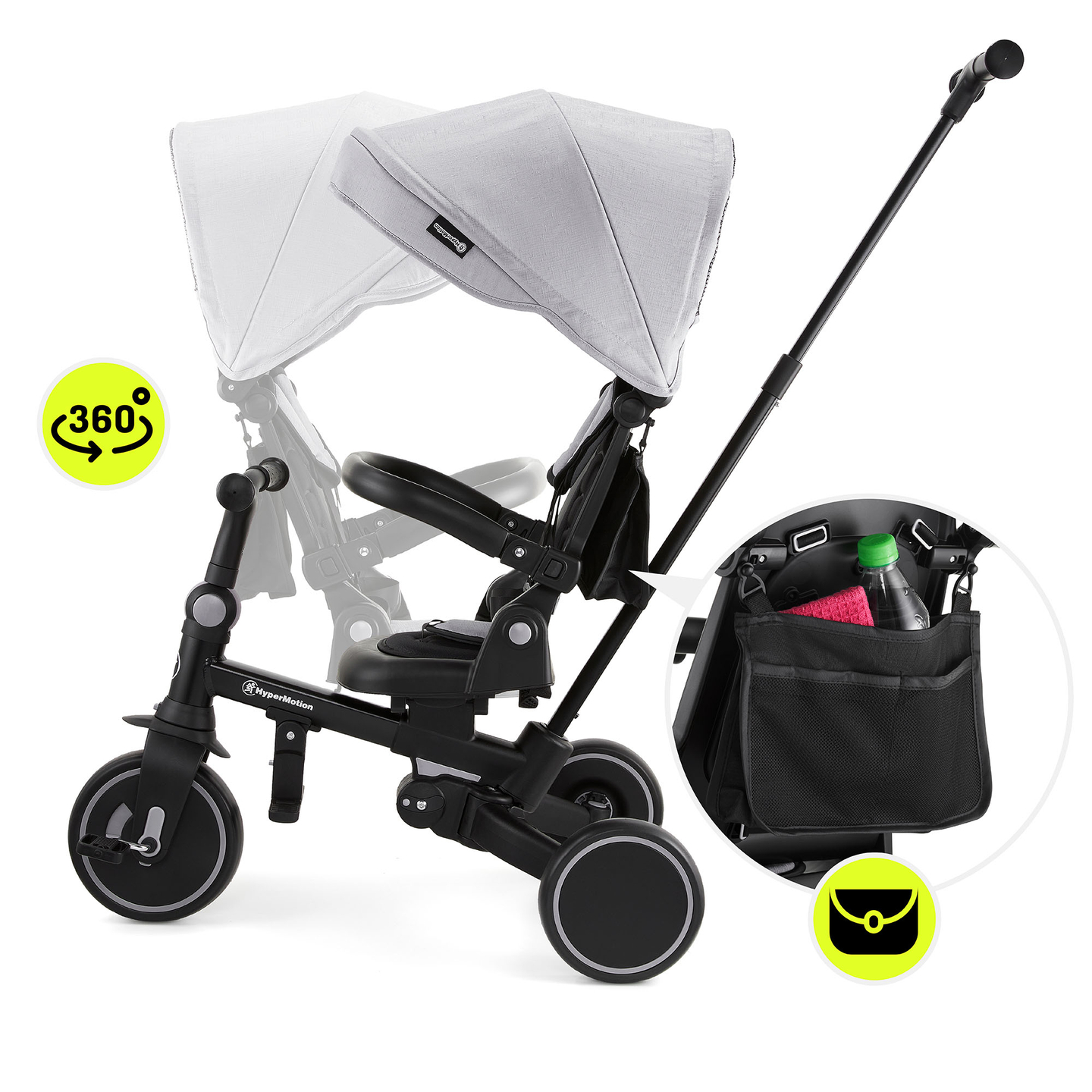 8in1 daugiafunkcinis triratis TOBI FOREST - pilkas