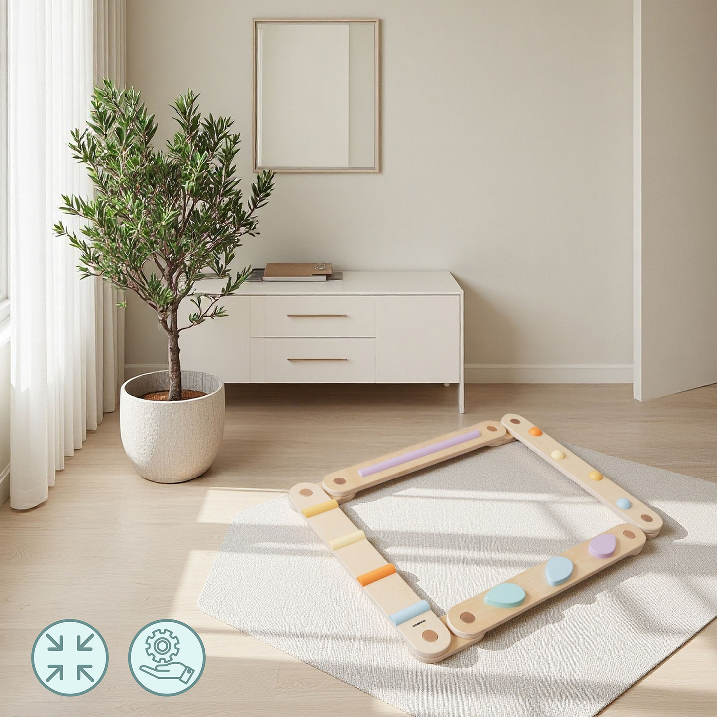 Didelis medinis sensorinis takas - pusiausvyros takas - 9 elementai