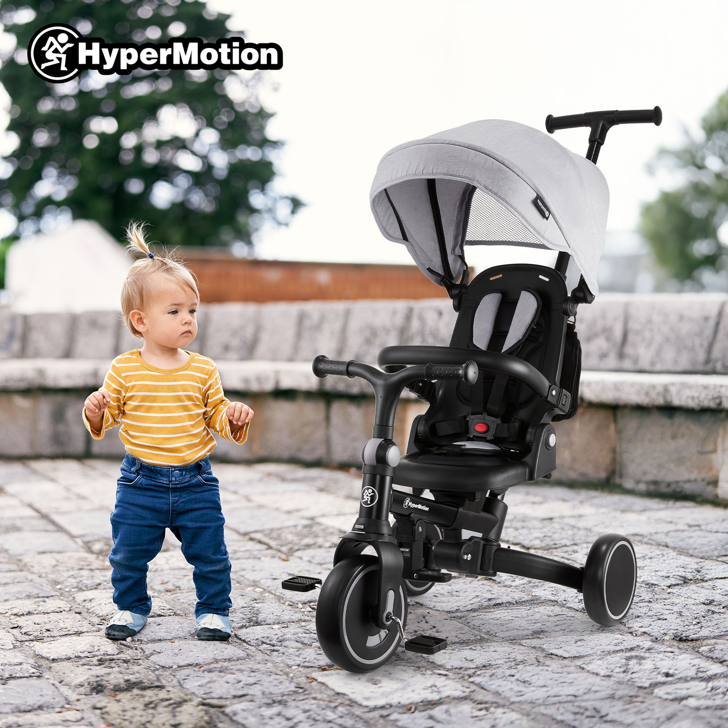 8in1 daugiafunkcinis triratis TOBI FOREST - pilkas