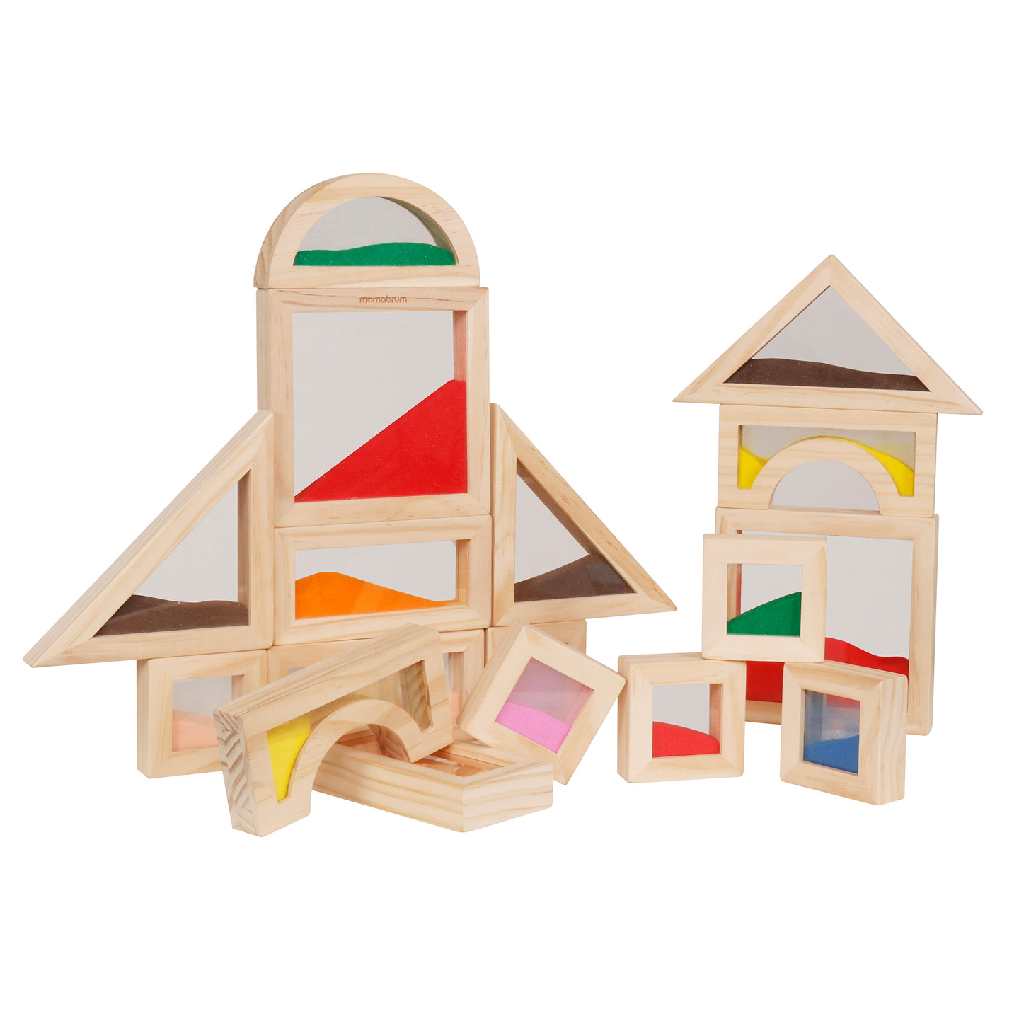 Medinės sensorinės kaladėlės - 18 vienetų