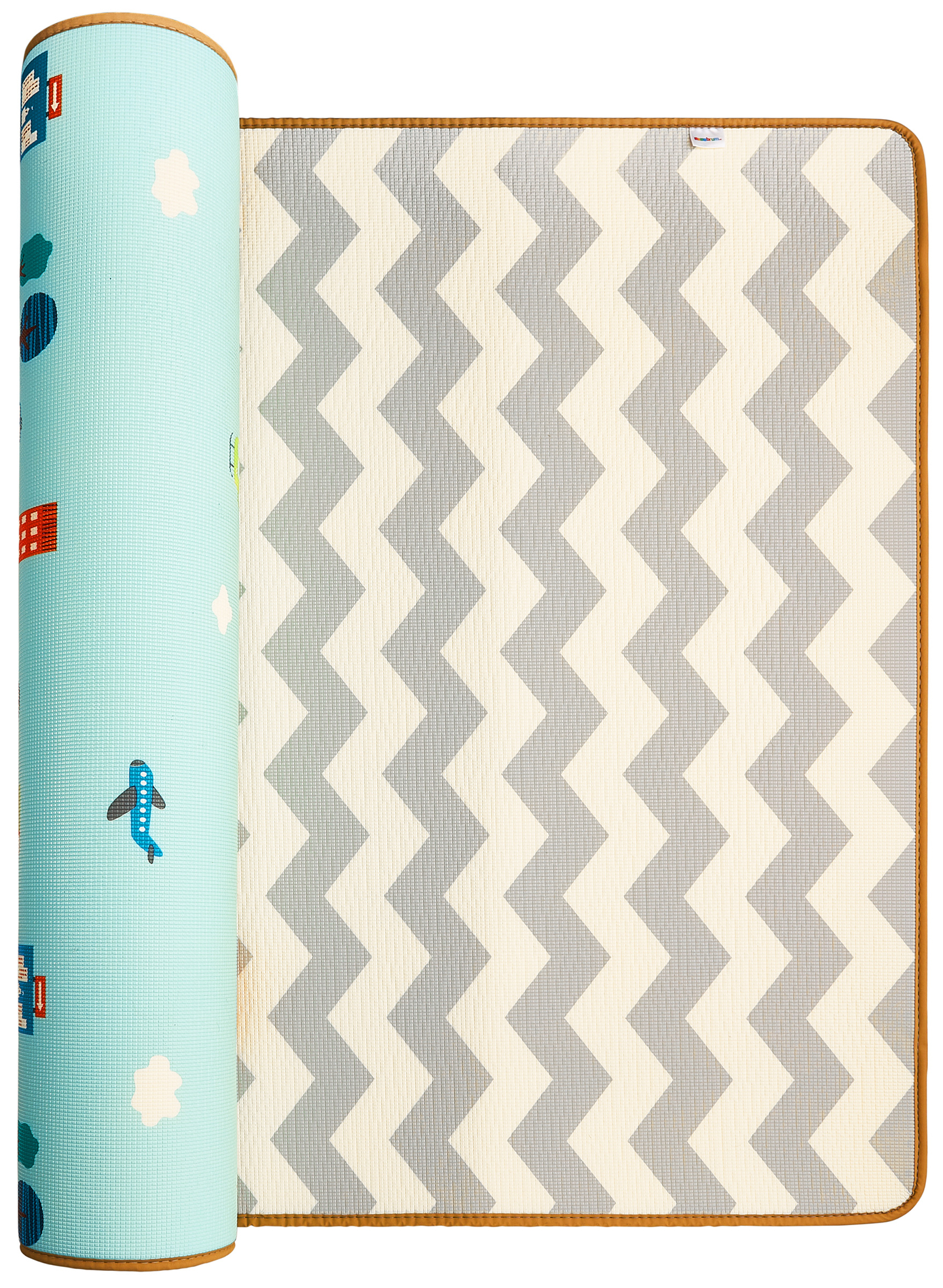 Dvipusis putplasčio kilimėlis XXL - ritinėlis 2 CM (kelias ir zigzagai)