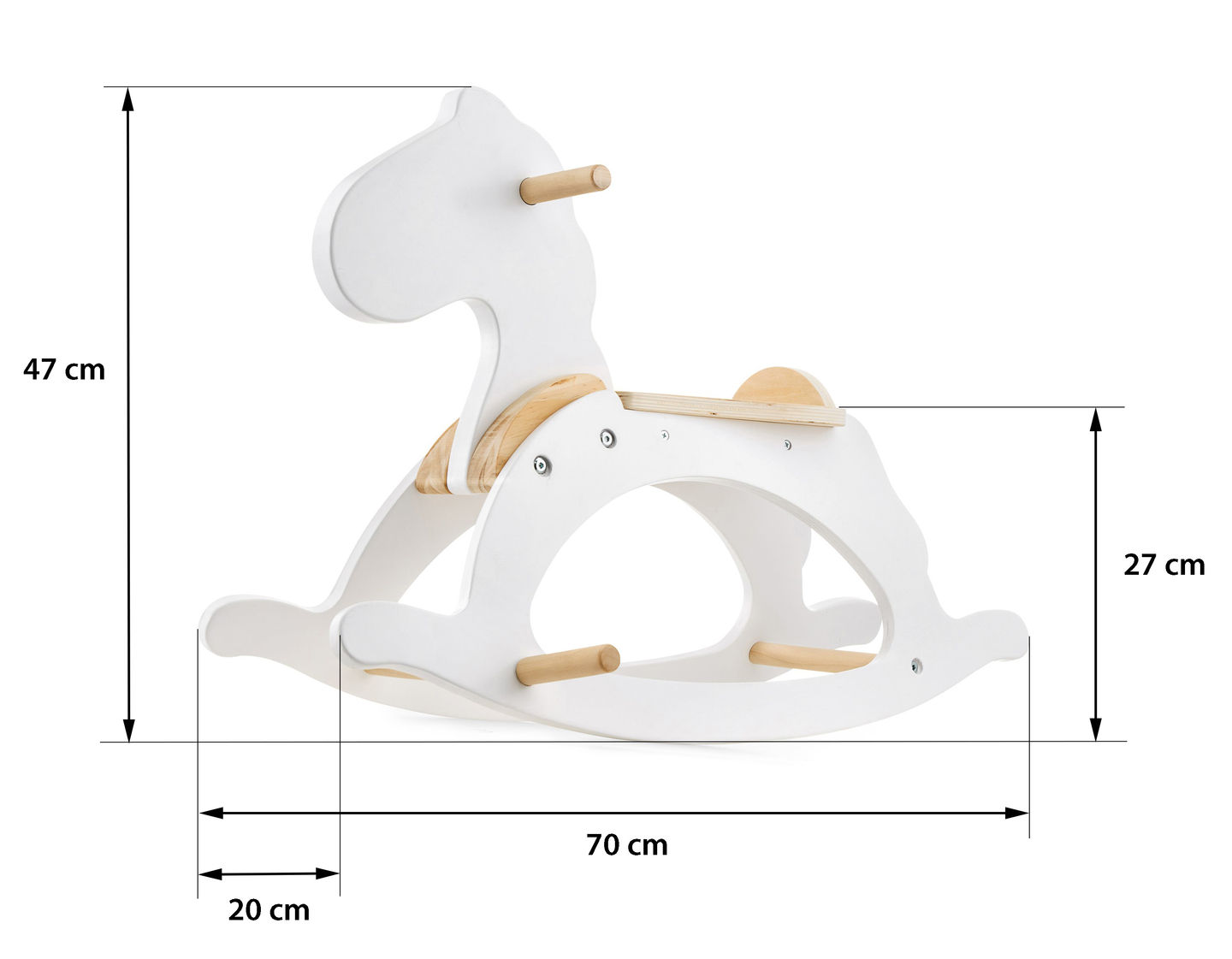 Medinis supamasis arklys - baltas - nuo 12 mėnesių.