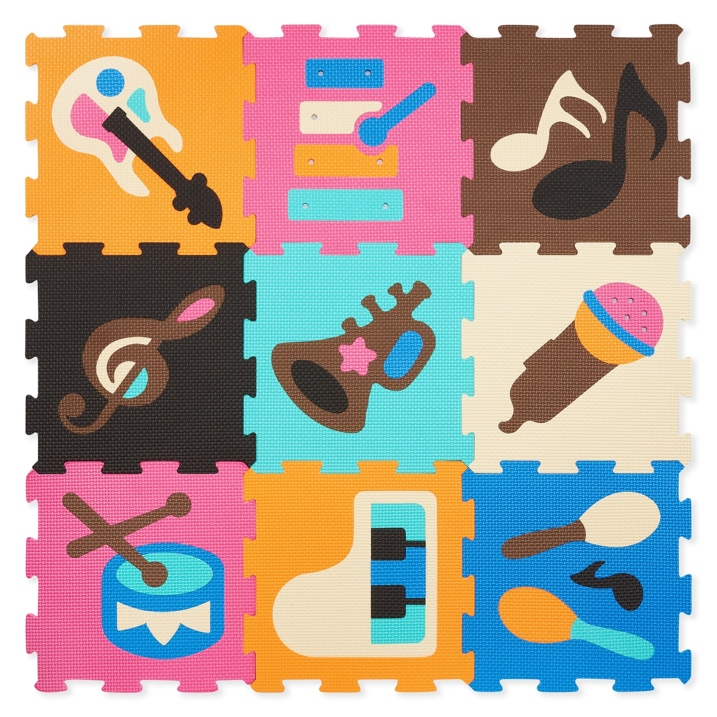 Mokomasis putplasčio dėlionės kilimėlis 90 x 90 x 1 cm - EVA putplastis - dizainas: instrumentai