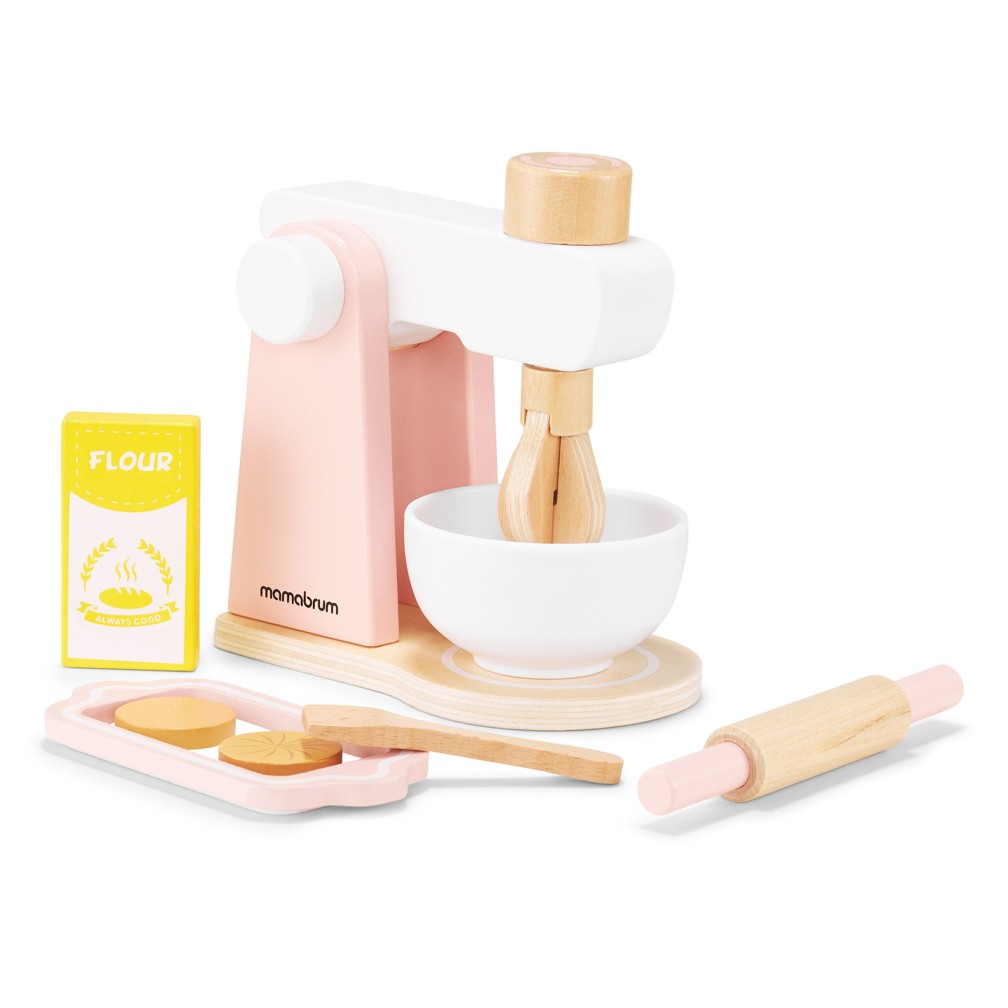 Medinė tešlos maišyklė su priedais, skirta vaikams