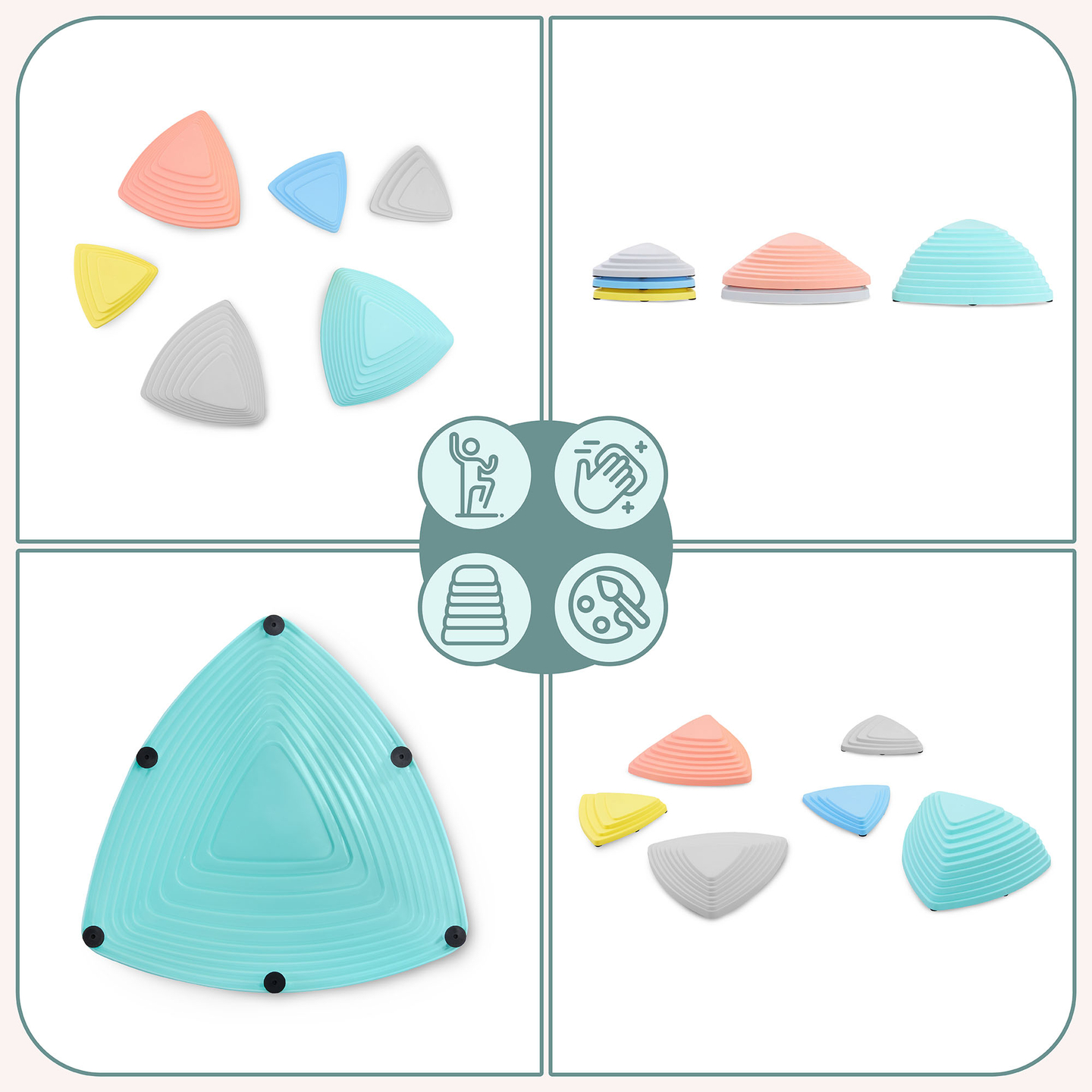 Spalvingi balansavimo akmenys - 6 vienetai