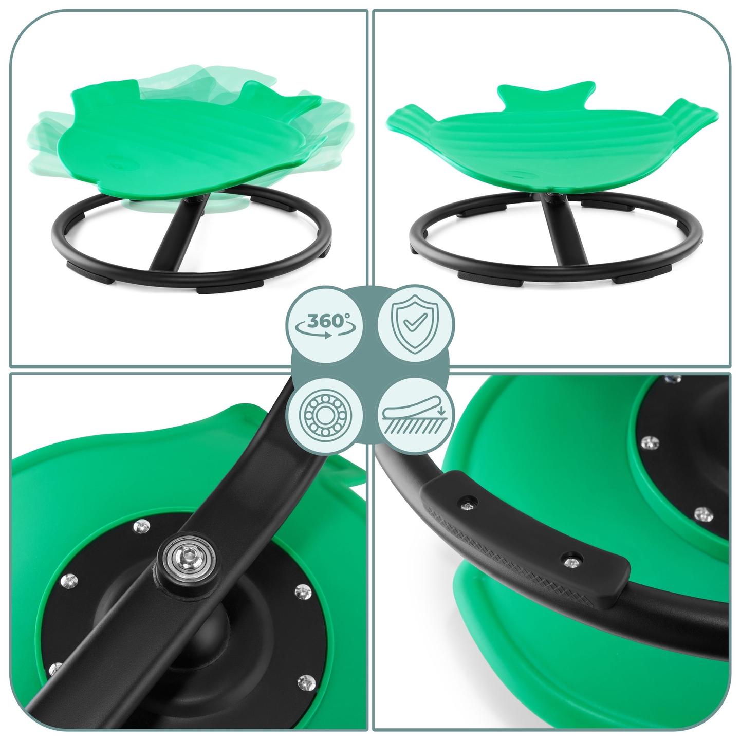 Mini vaikiška karuselė Žuvys - žalia spalva