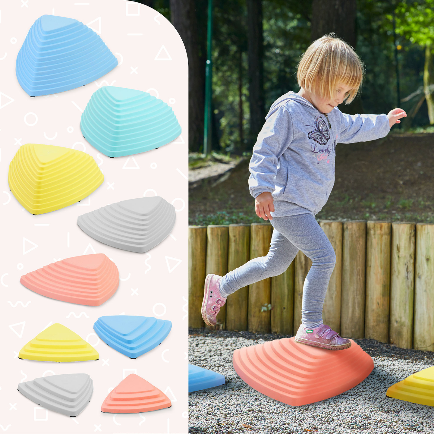 Spalvingi balansavimo akmenys - 9 vienetai