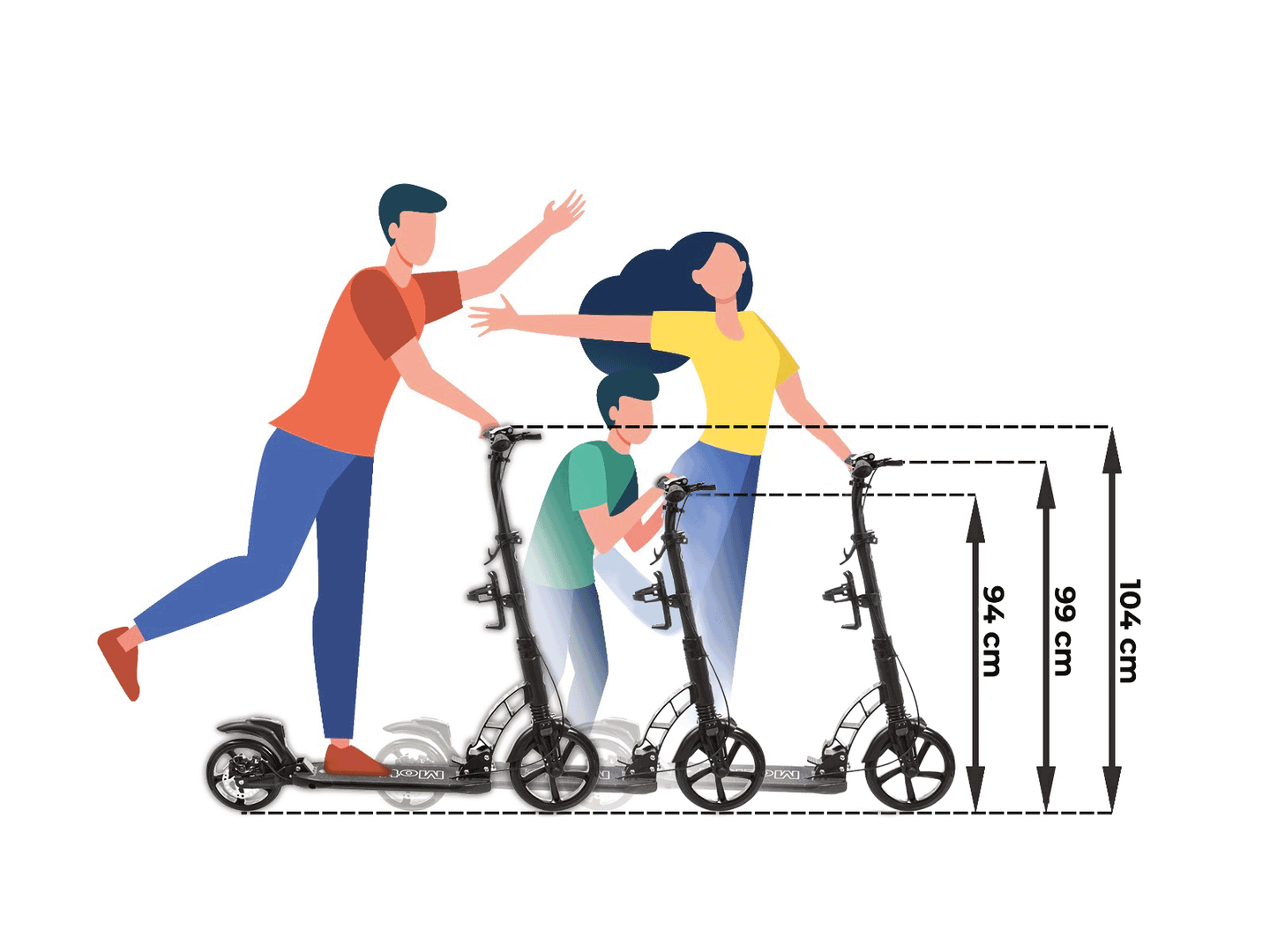 "HyperMotion REGAMO" suaugusiųjų paspirtukas - juodas