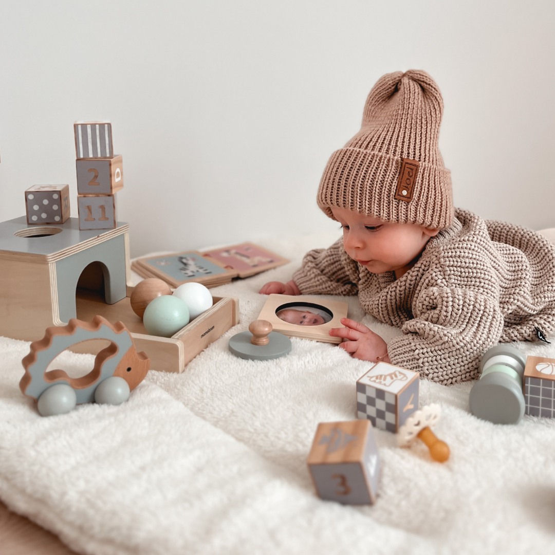 Montessori edukacinė dėžutė kūdikiams - 6 žaislai