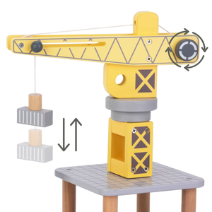 Mobilusis uosto kranas su magnetine gervute ir priedais - medinis rinkinys