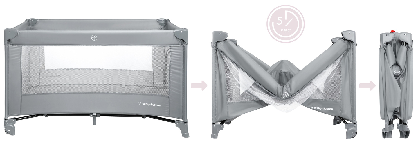 "Happy Traveller BASIC" kelioninė lovytė - pilka