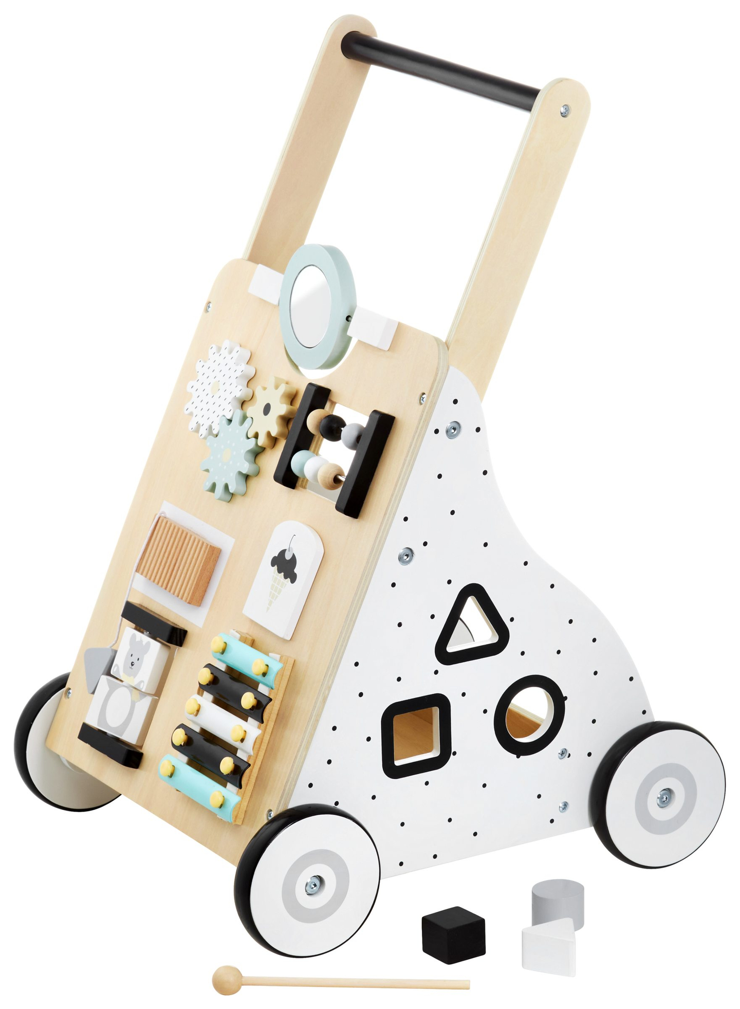 Medinė lavinamoji vaikštynė / vežimėlis - manipuliacinė lenta