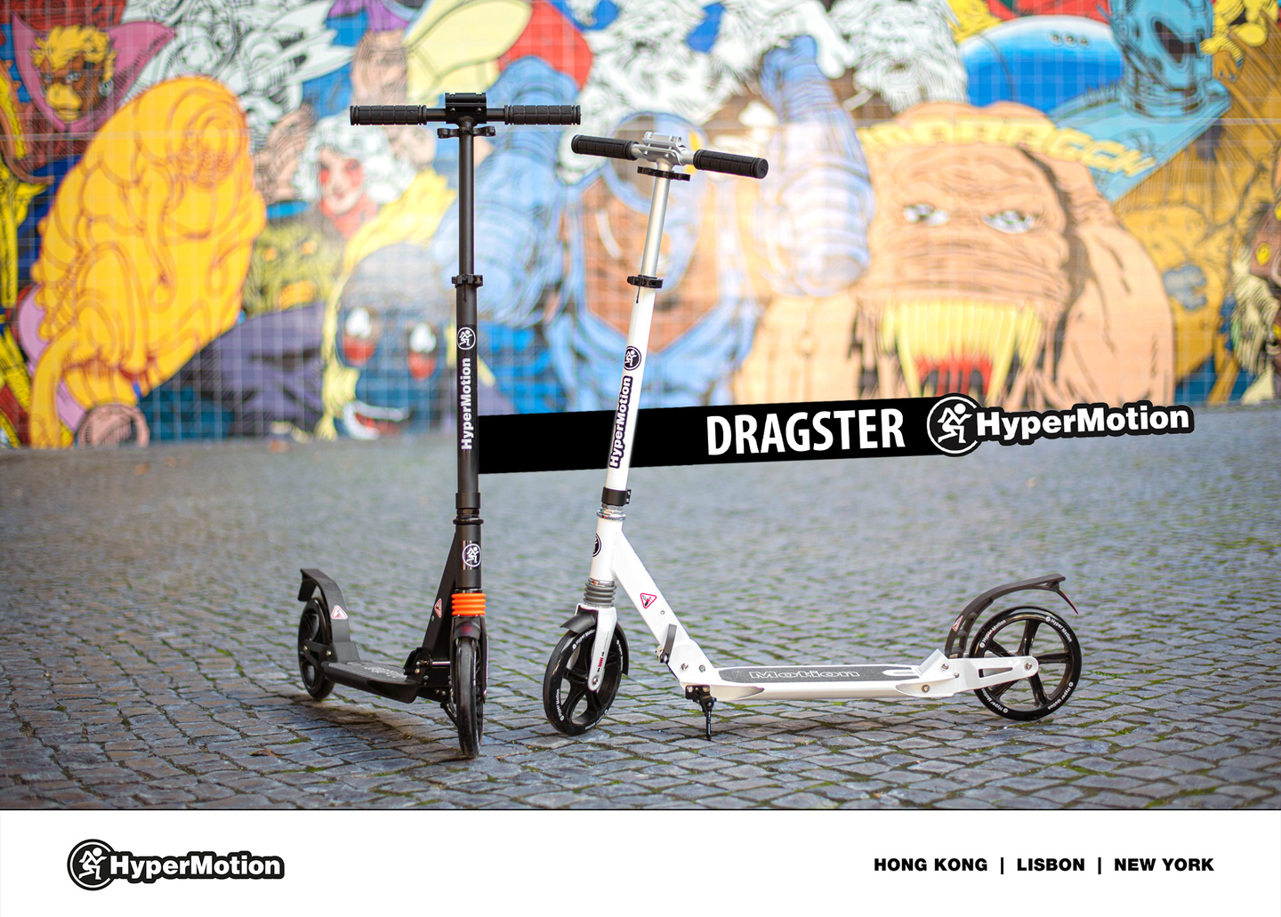 "HyperMotion DRAGSTER" miesto paspirtukas Juodas