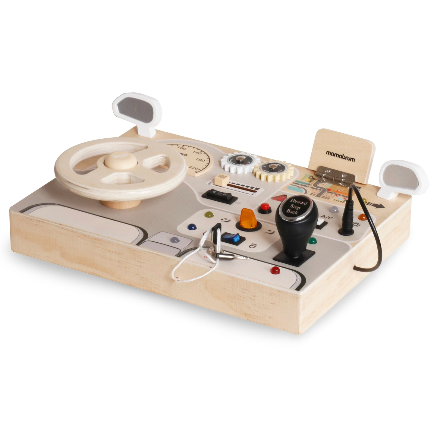 Montessori medinė žaidimų lenta mažiems vaikams - automobilio prietaisų skydelis