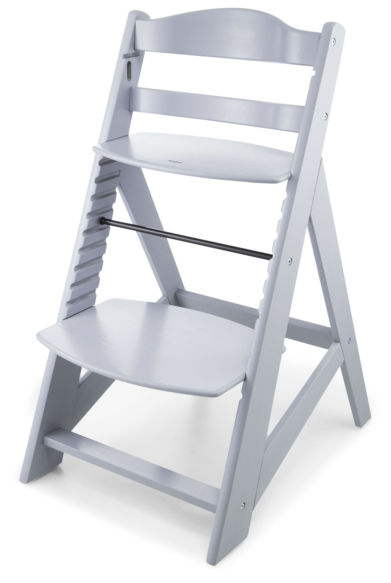 Medinė maitinimo kėdutė "Moby-System WOODY" - pilkos spalvos