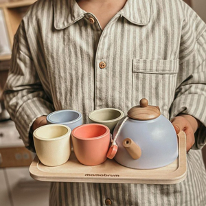 Medinis arbatos rinkinys su padėklu - 7 vienetai