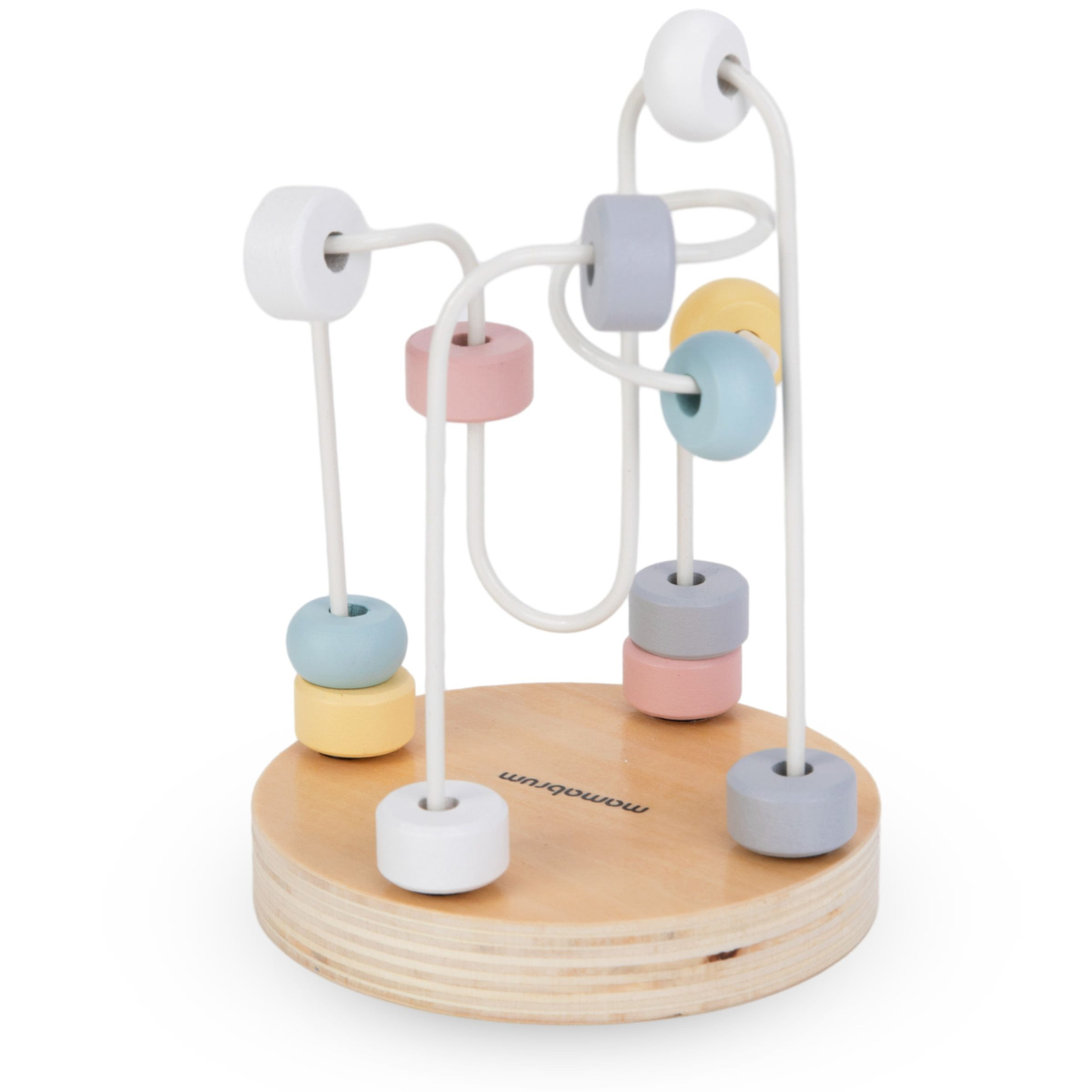 Medinių žaislų rinkinys - spalvotas persipynimas, piramidė "Elnias", rūšiuoklis "Pingvinas