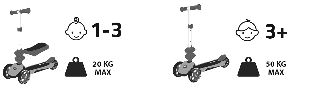 "HyperMotion" 3in1 balansinis triratukas - mėlynas