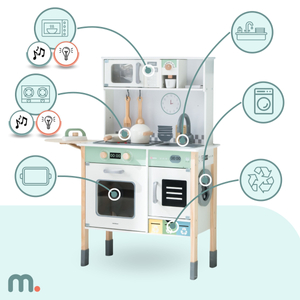 Interaktyvi virtuvė su skalbimo mašina, indaplove ir kreida