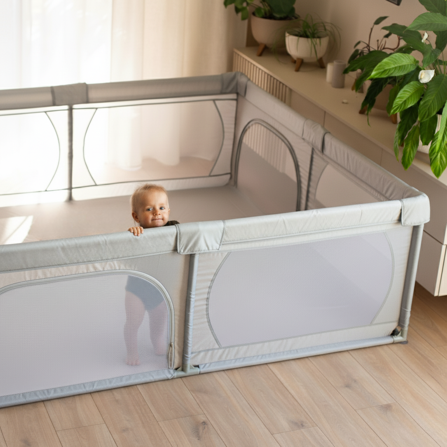 Didelė žaidimų aikštelė 200 cm x 180 cm - kūdikių žaidimų aikštelė, sausas baseinas